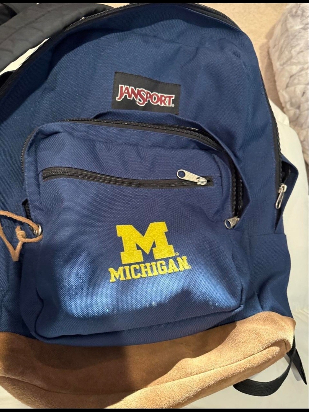 Jansport Navy Backpack with Yellow Logo Accent